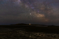 Milky Way over Popham Beach in Phippsburg, Maine